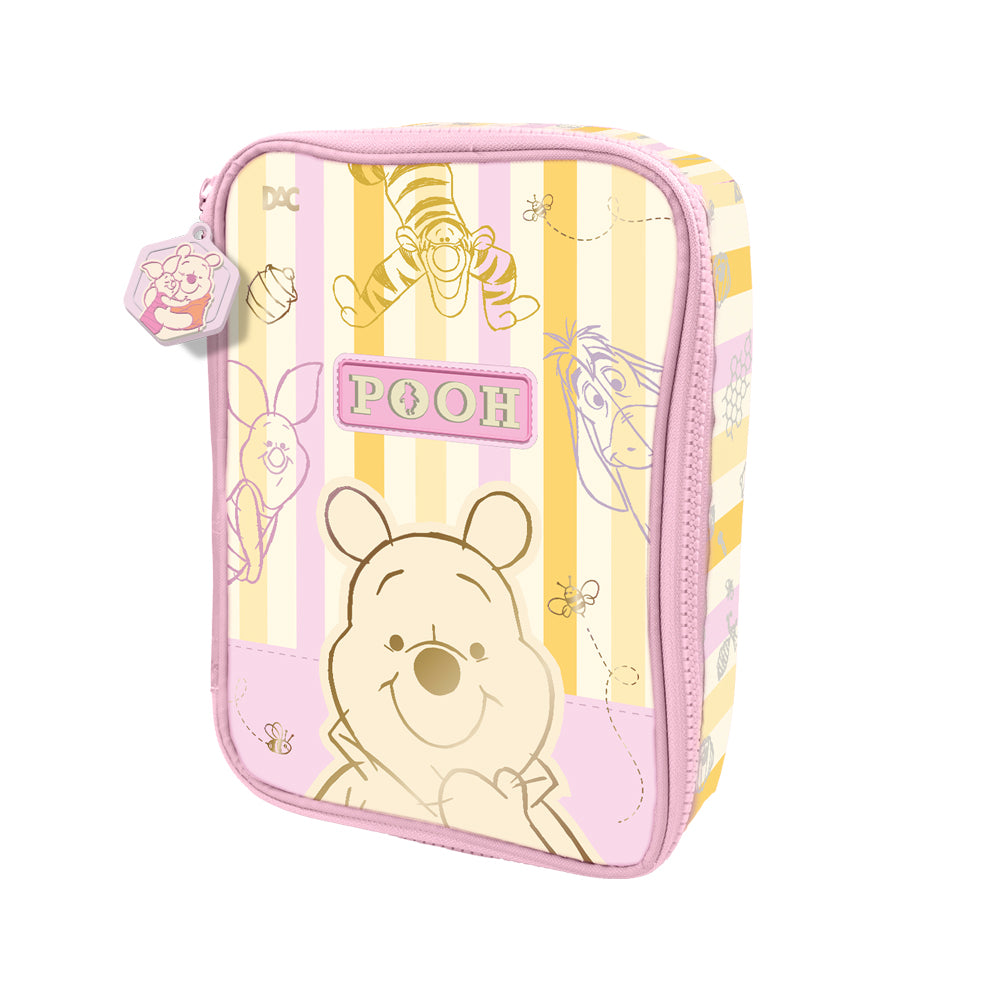 Estojo Box em Tecido com Divisória - Pooh 22x17cm Dac - 5535