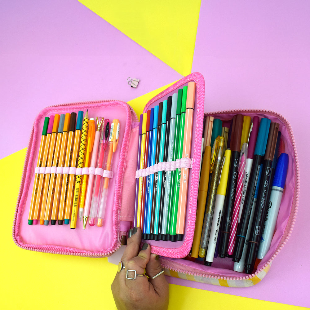 Estojo Box em Tecido com Divisória - Pooh 22x17cm Dac - 5535