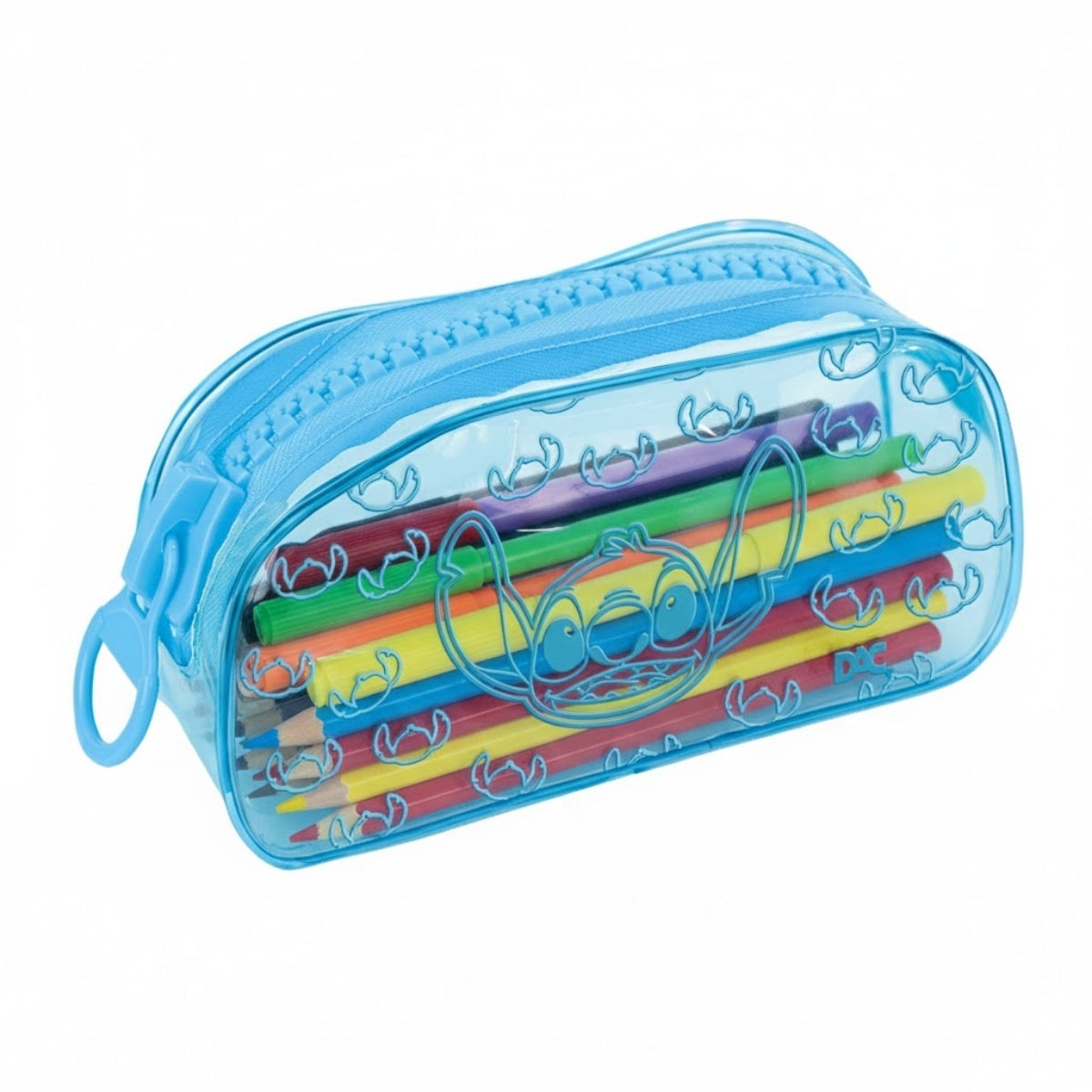 Estojo Pvc Cristal com Zíper Tratorado - Stitch 21x10,5cm Dac - 5576