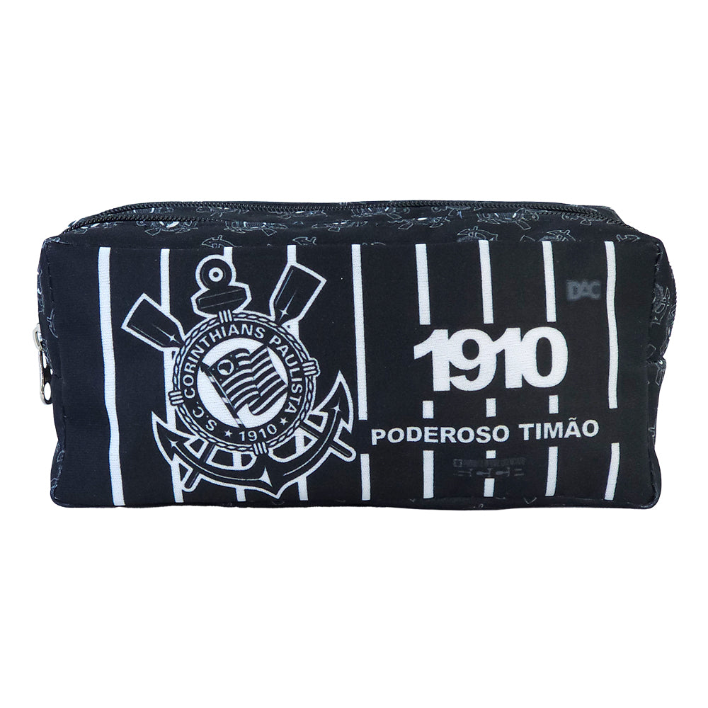 Estojo Duplo com 2 Zíperes em Tecido - Corinthians 19,5x8,7cm Dac - 5472