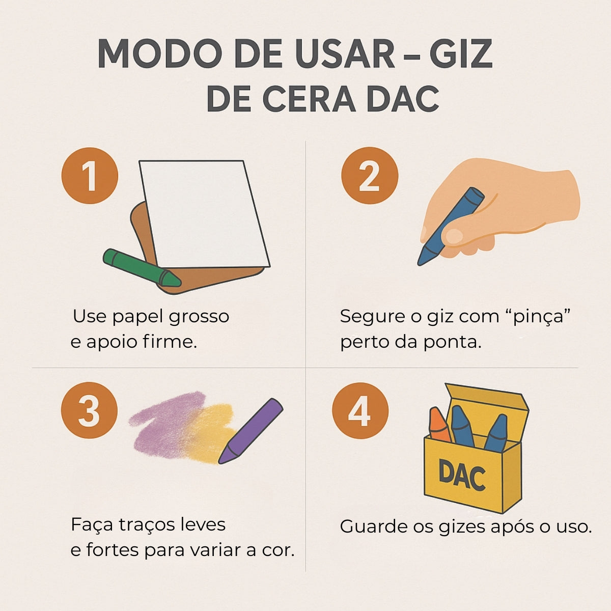 Giz de Cera Ponta Dupla com 12 Cores Dac - 5250