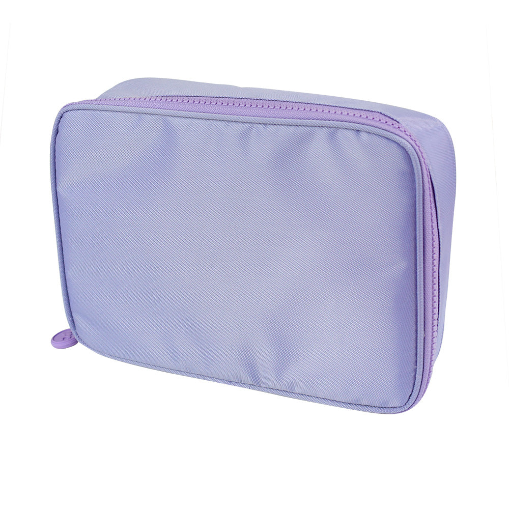 Estojo Box em Tecido com Divisória Lilás 22x17cm Dac - 4354