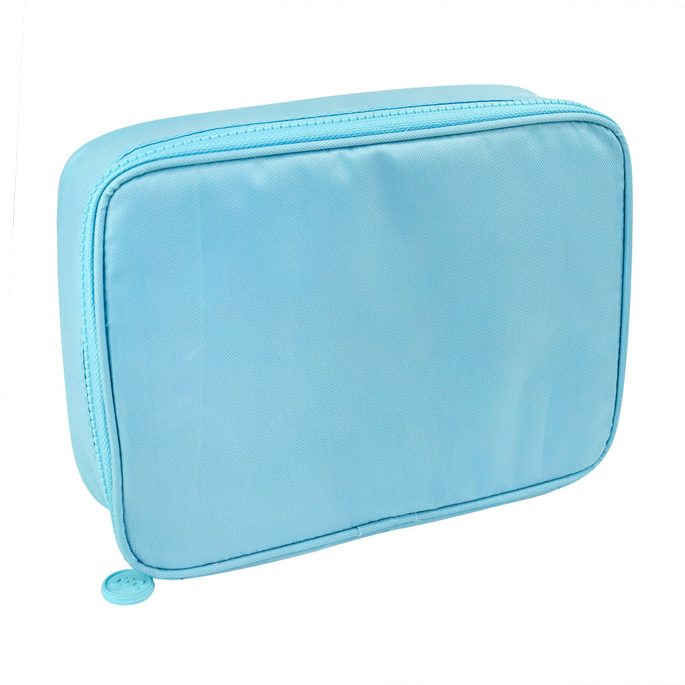 Estojo Box em Tecido com Divisória Azul 22x17cm Dac - 4355