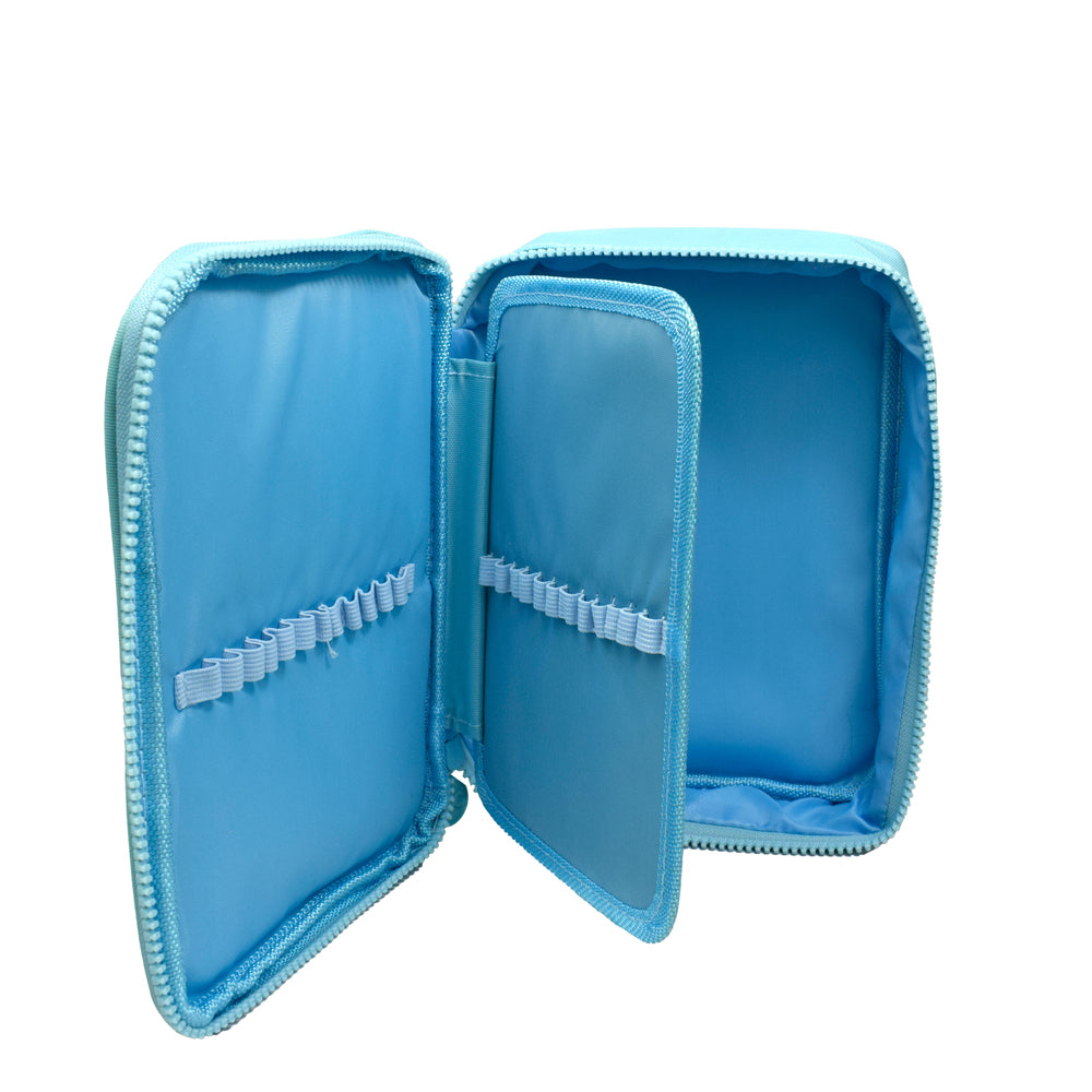 Estojo Box em Tecido com Divisória Azul 22x17cm Dac - 4355