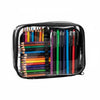 Estojo Baú Gg Pvc Cristal com Divisória Preto 22,5x16cm Dac - 4686