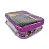 Estojo Baú Gg Pvc Cristal com Divisória Roxo 22,5x16cm Dac - 4684