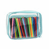 Estojo Baú Gg Pvc Cristal com Divisória Verde 22,5x16cm Dac - 4685