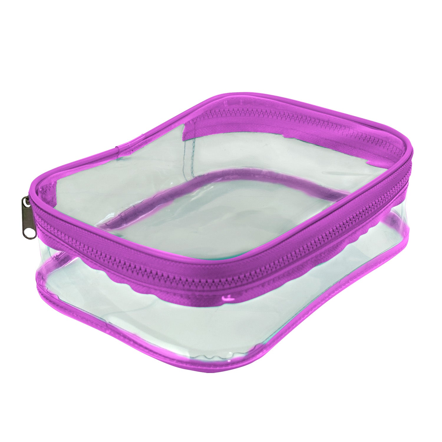 Estojo Baú Gg Pvc Cristal Roxo 22,5x16cm Dac - 4348