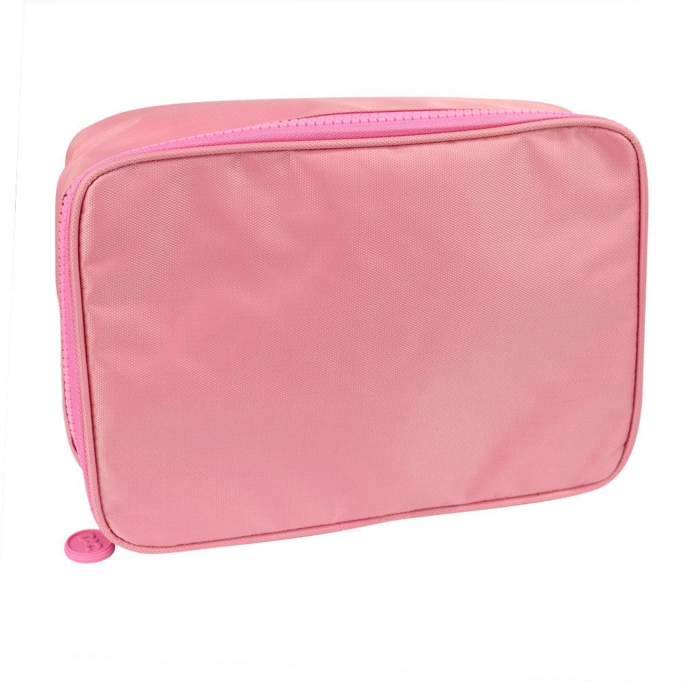Estojo Box em Tecido com Divisória Rosa 22x17cm Dac - 4356