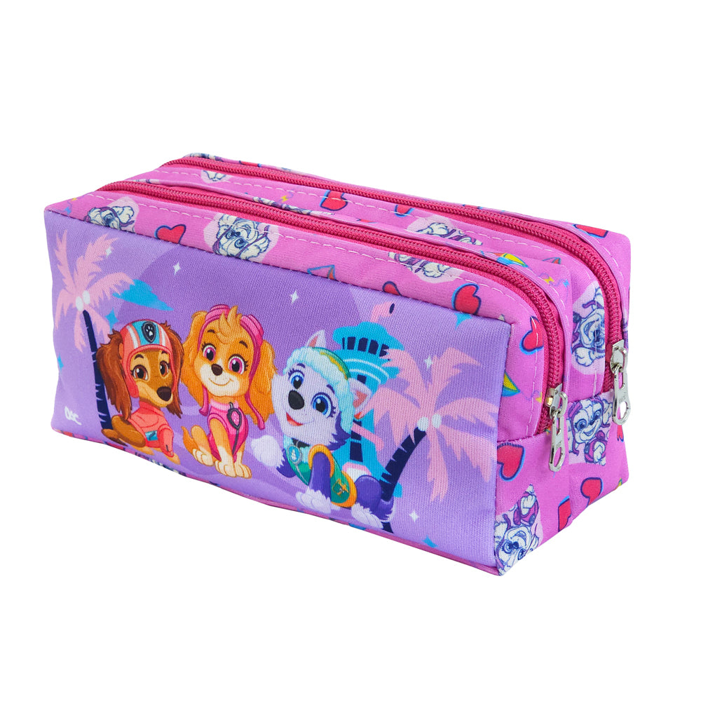 Estojo Duplo com 2 Zíperes em Tecido - Patrulha Canina Fem 19,5x8,7cm Dac - 5439