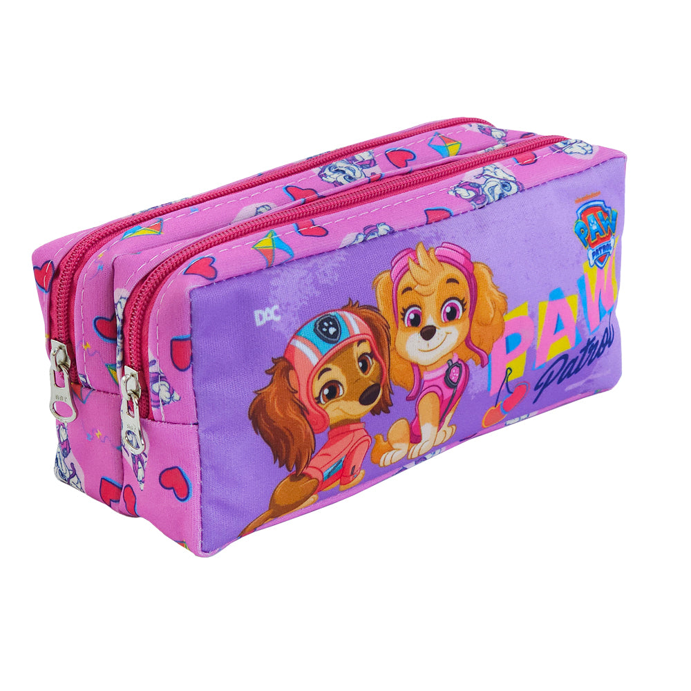 Estojo Duplo com 2 Zíperes em Tecido - Patrulha Canina Fem 19,5x8,7cm Dac - 5439