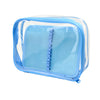Estojo Baú Gg Pvc Cristal com Divisória Azul 22,5x16cm Dac - 4683