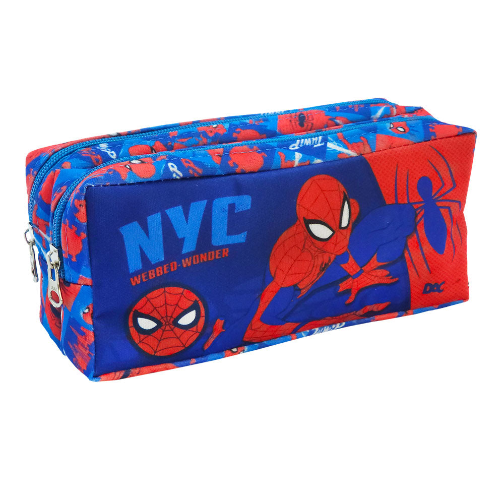 Estojo Duplo com 2 Zíperes em Tecido - Homem Aranha 19,5x8,7cm Dac - 5428