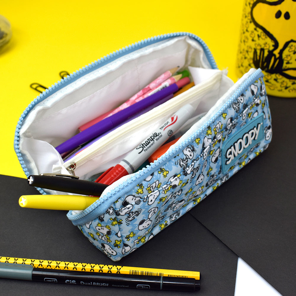 Estojo Transversal em Tecido - Snoopy 21,5x8,5cm Dac - 5553