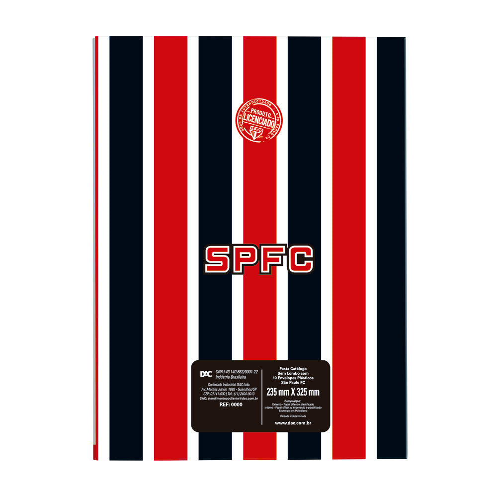 Pasta Catálogo com 10 Envelopes Médios - São Paulo Fc 23,5x32,5cm Dac - 5215