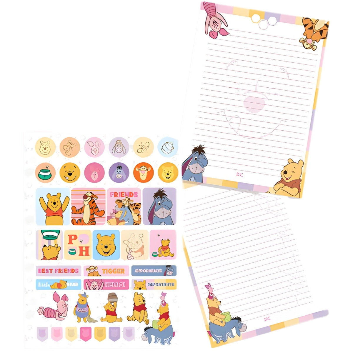 Acessórios para Fichário Universitário com 48 Folhas 5 Divisórias e Adesivos - Pooh 27,5x21cm Dac - 5534