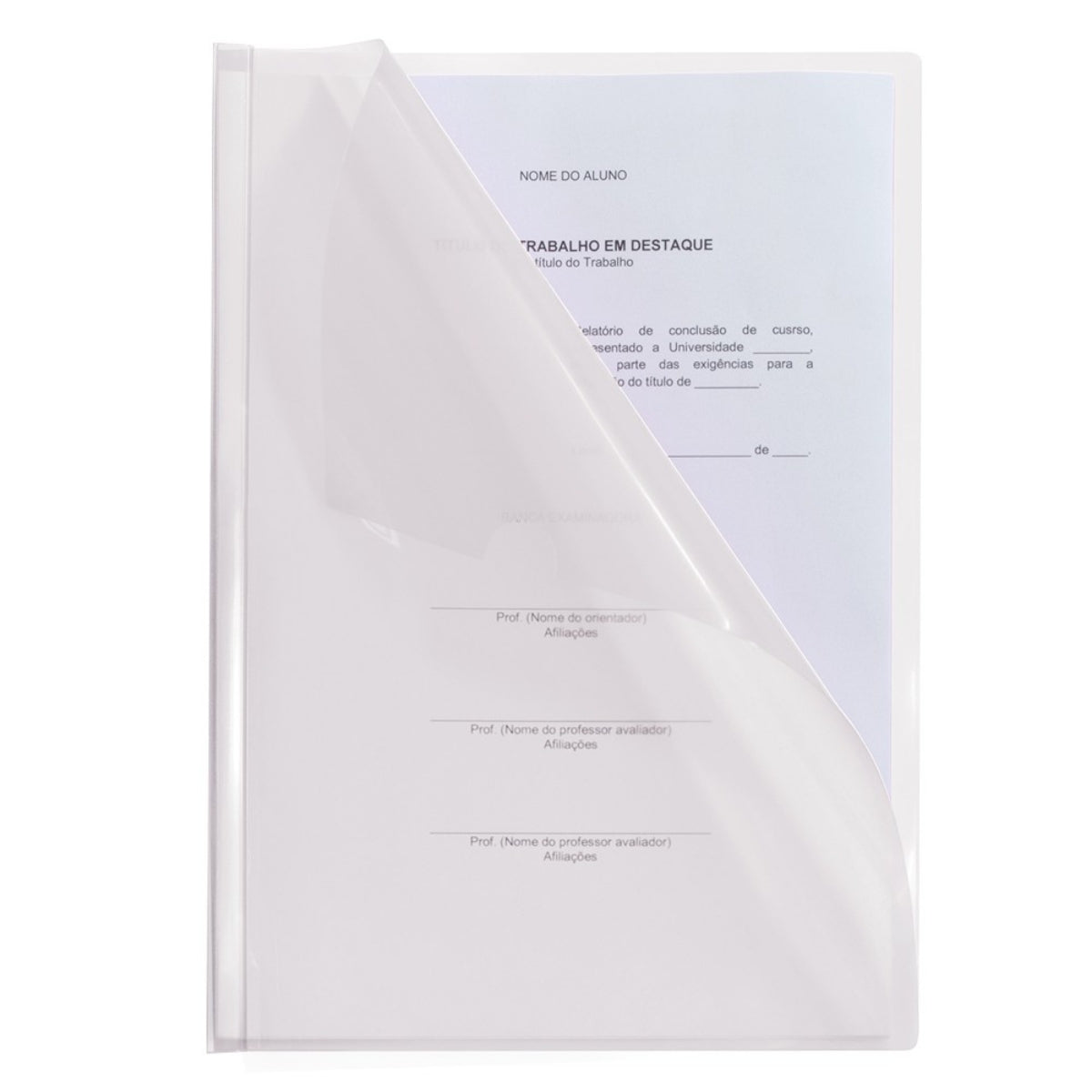 Pasta Canaleta Dac A4 220x310mm com 10 Unid - Transparente Dac - 0822pp-tr
