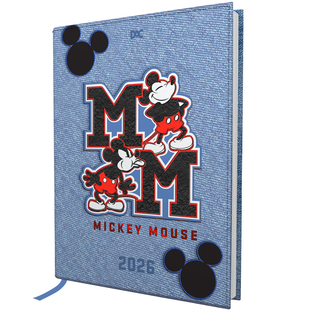 Agenda 2026 com 336 Páginas e Fita Marca Página - Mickey A6 10,2x13,9cm 60g/m² Dac - 5359