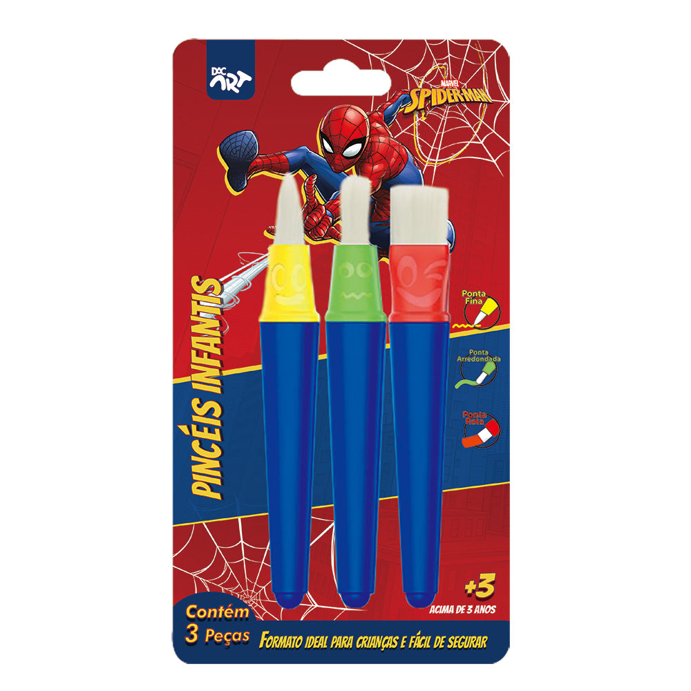 Pincél Infantil com 3 Modelos - Homem Aranha Dac - 4690
