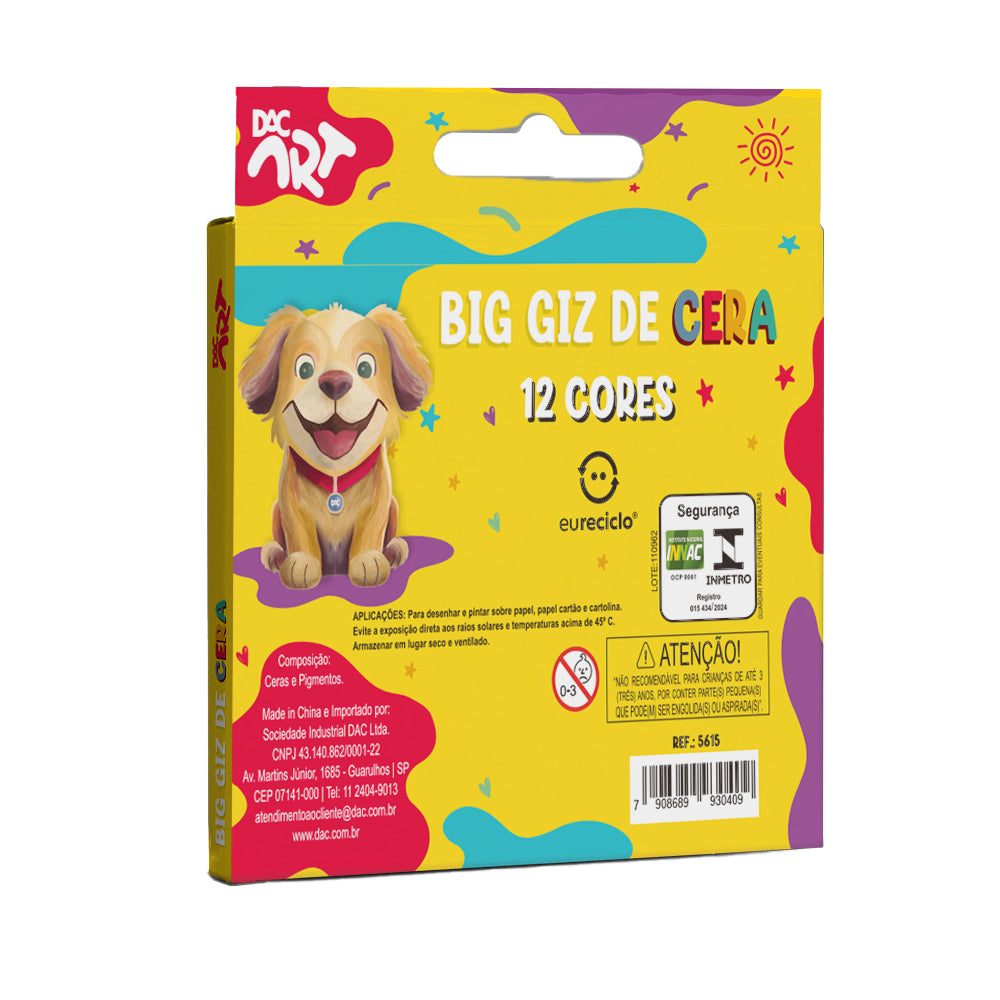 Big Giz de Cera com 12 Cores Dac - 5615