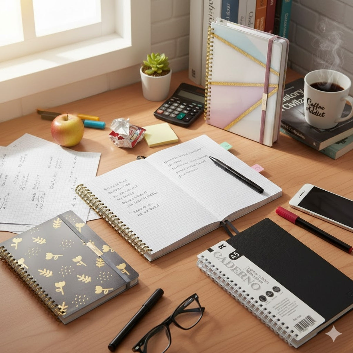 Caderno Espiral em Polipropileno A5 - Azul 70g/m² Dac - 5330