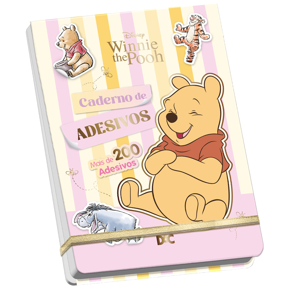 Caderno de Adesivos com 20 Folhas e 200 Adesivos - Pooh 15x21cm Dac - 5533