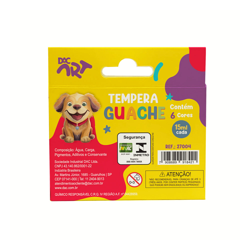Tempera Guache com 6 Cores Dac - 27004