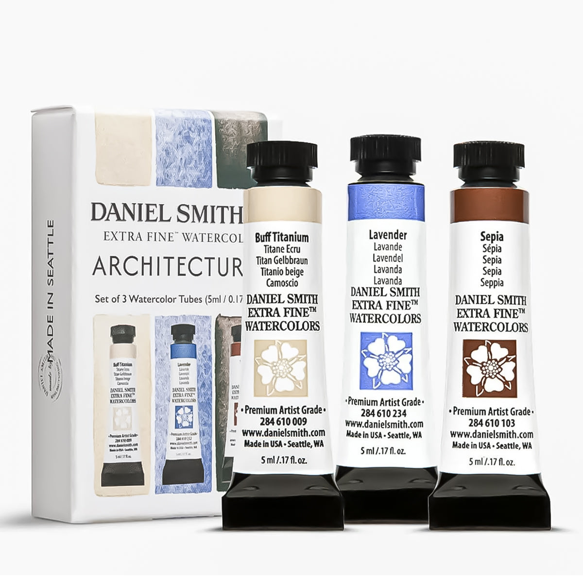 Estojo de Aquarela Daniel Smith Kit Architectural Tubos 5 Ml com 03 Cores