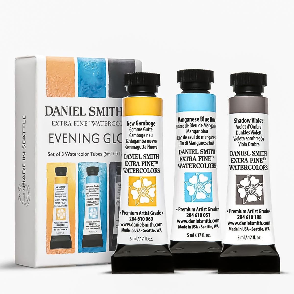 Estojo de Aquarela Daniel Smith Kit Evening Glow Tubos 5ml com 03 Cores