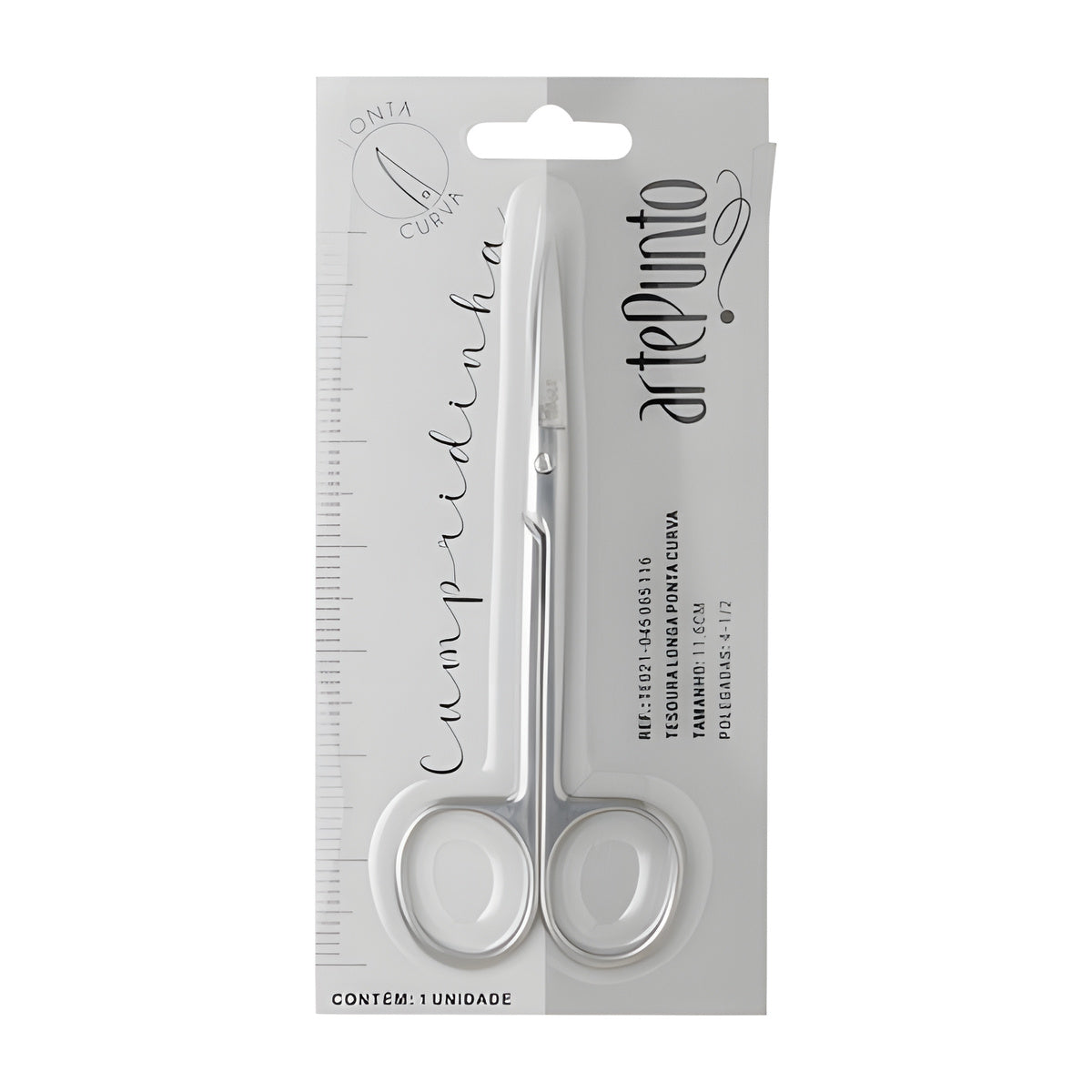 Tesoura Longa Ponta Curva para Bordado 11,6cm Cor 065 - Artepunto