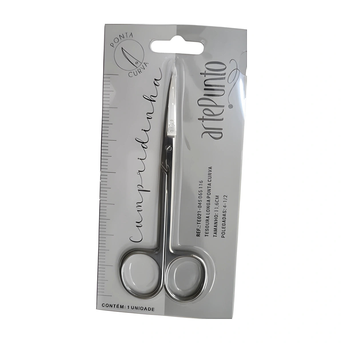 Tesoura Longa Ponta Curva para Bordado 11,6cm Cor 065 - Artepunto