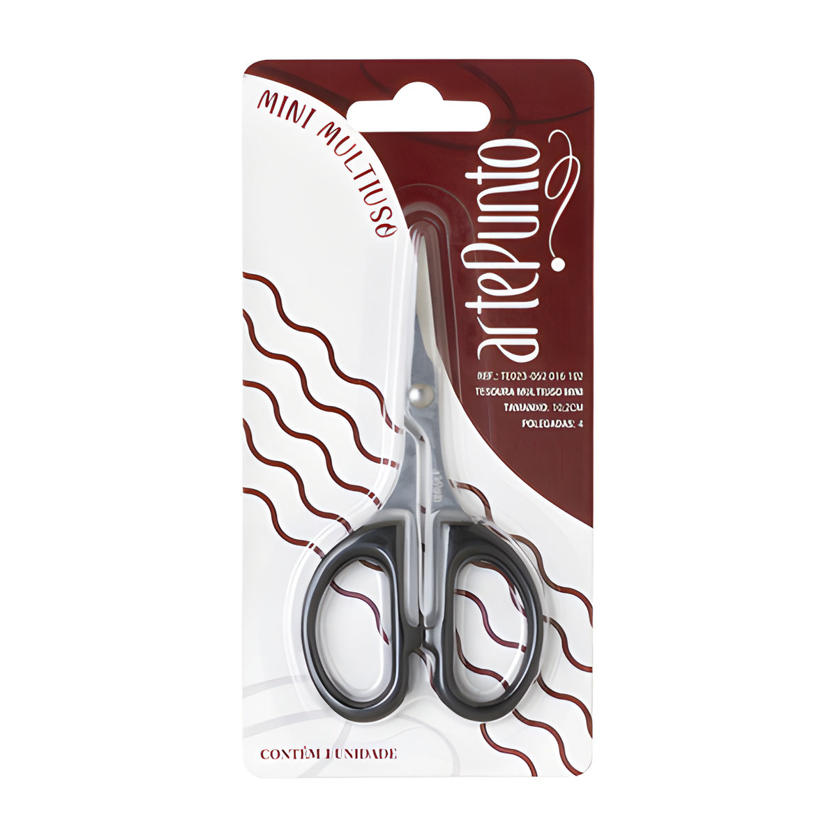 Tesoura Multiuso Mini para Costura e Artesanato Preta 10,2cm - Artepunto