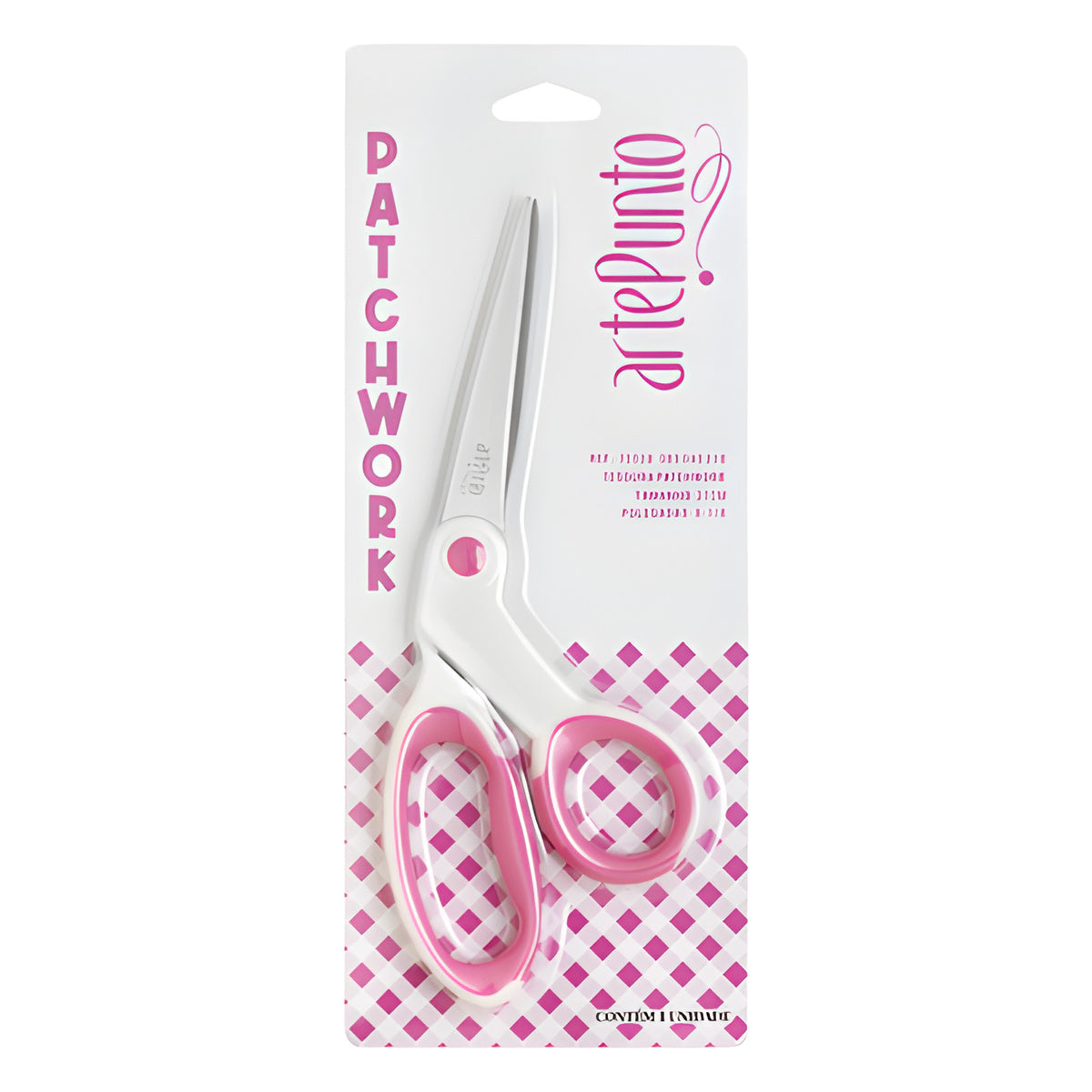 Tesoura para Patchwork Branca e Rosa 21cm - Artepunto
