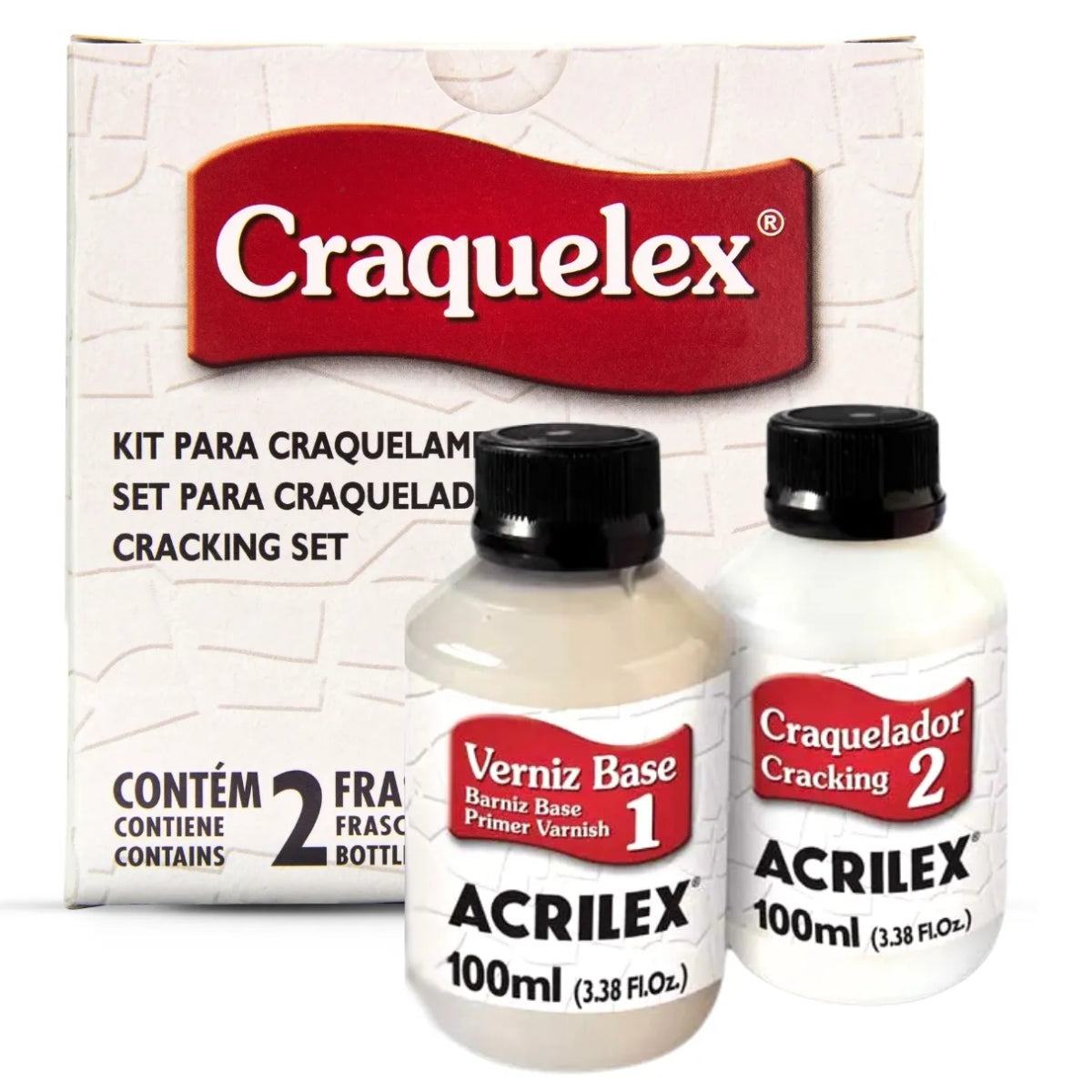 Kit Para Craquelamento Acrilex Craquelex Incolor 100 ml - 17620