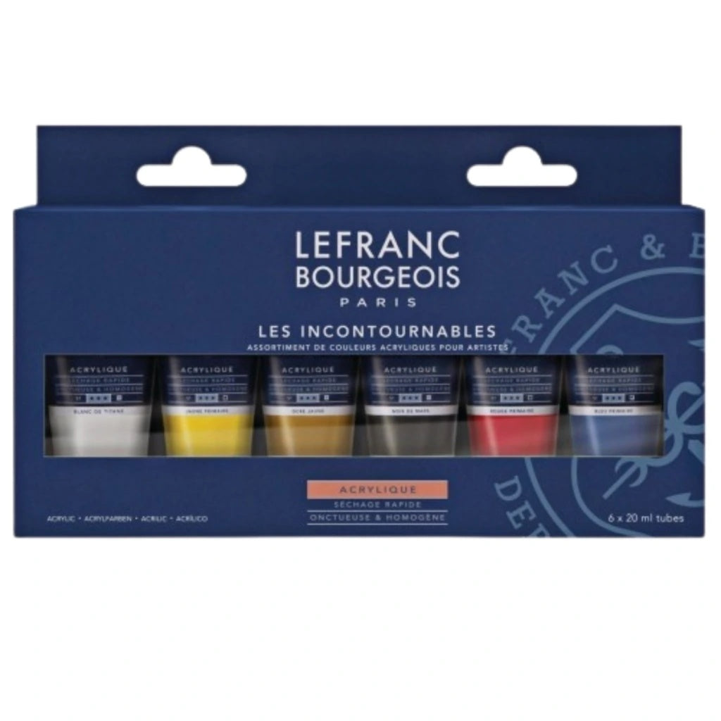Estojo de Tinta Acrílica Fine 20ml com 6 Cores - Lefranc Bourgeois