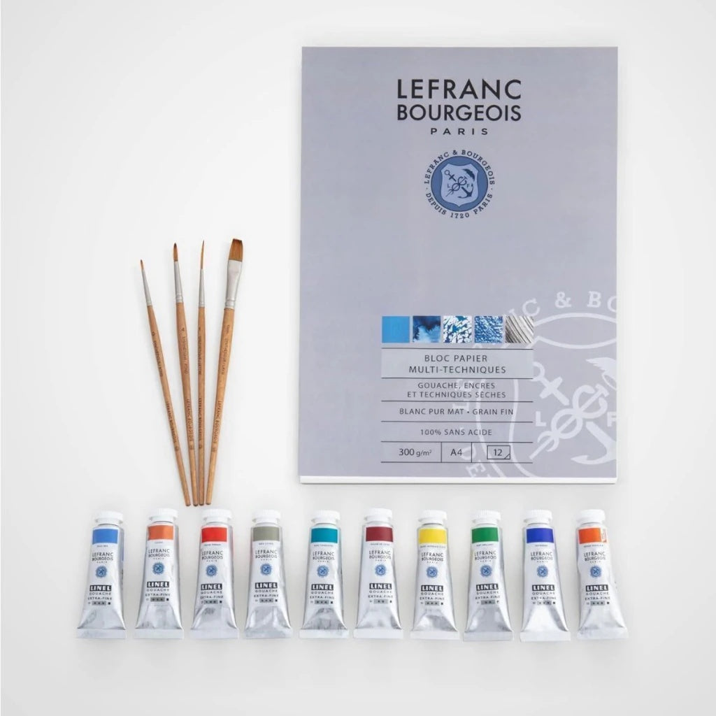 Estojo de Tinta Guache Linel 14ml com 6 Cores - Lefranc Bourgeois
