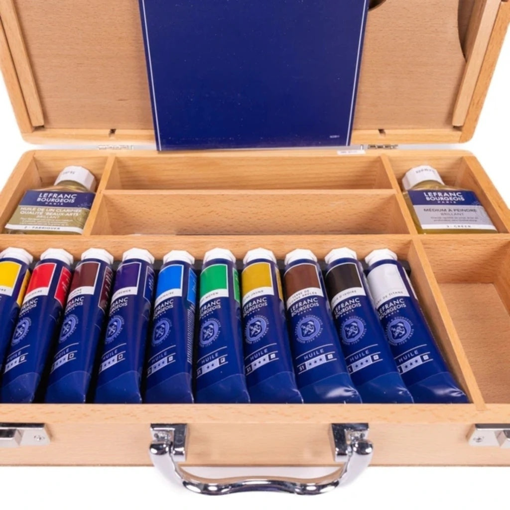 Estojo de Tinta a Óleo Fine em Caixa de Madeira com 15 Peças - Lefranc Bourgeois