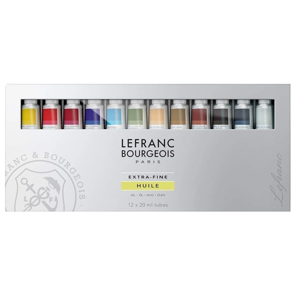 Estojo de Tinta a Óleo Extra-fine 20ml com 12 Cores - Lefranc Bourgeois
