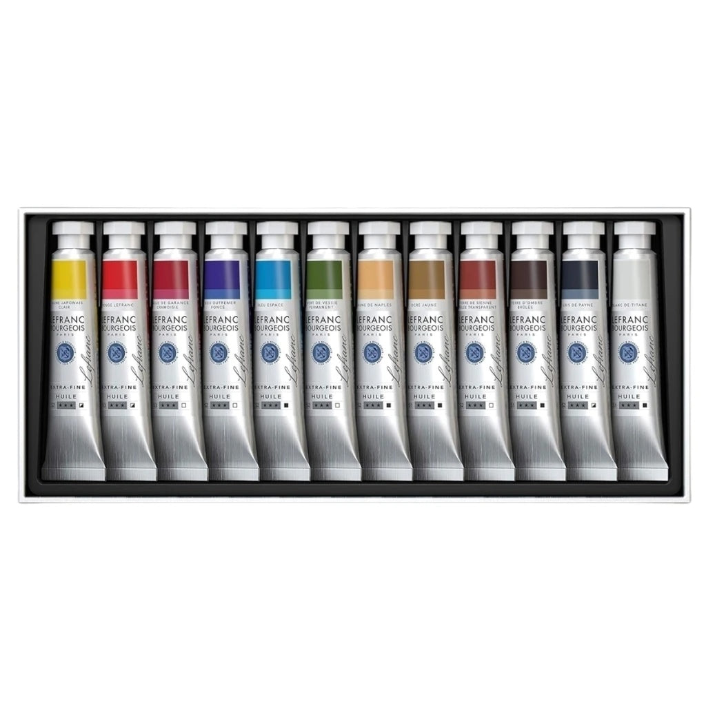 Estojo de Tinta a Óleo Extra-fine 20ml com 12 Cores - Lefranc Bourgeois