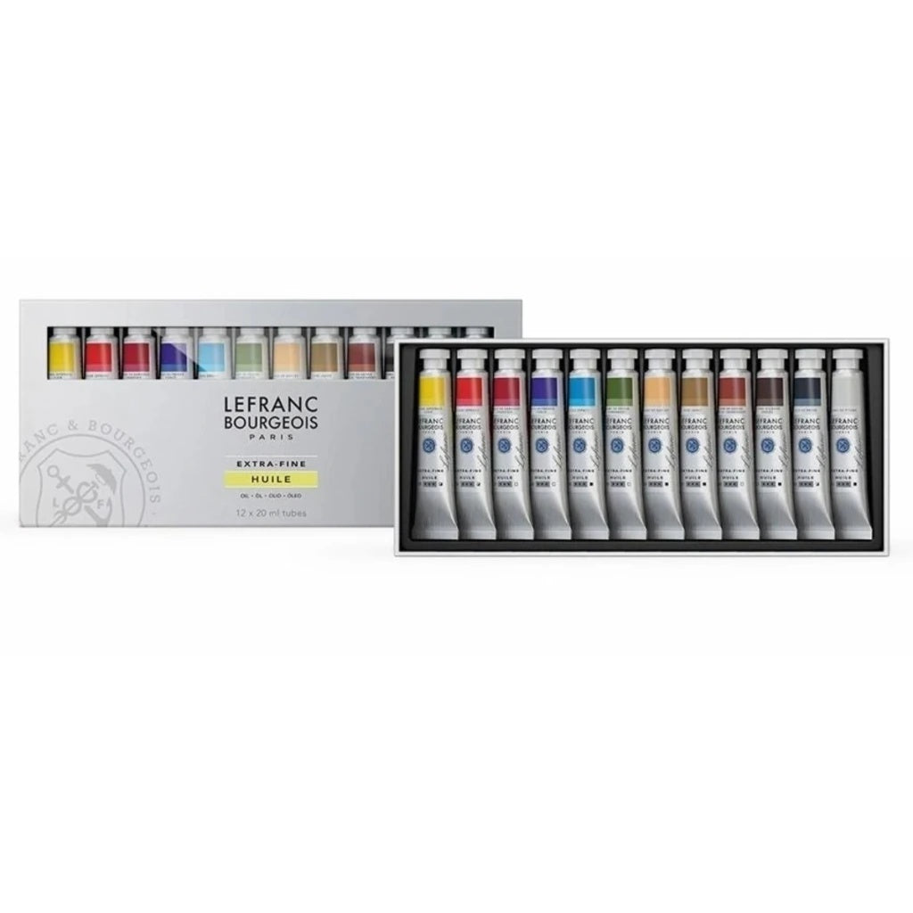 Estojo de Tinta a Óleo Extra-fine 20ml com 12 Cores - Lefranc Bourgeois