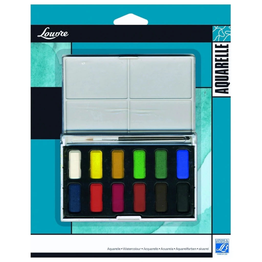 Estojo de Aquarela Fine em Pastilha com 12 Cores - Lefranc Bourgeois