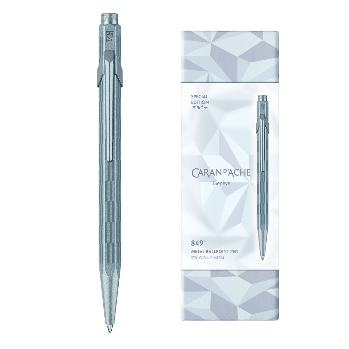 Caneta Esferográfica Caran D'ache 849 Alpine Frost Blue - Edição Especial