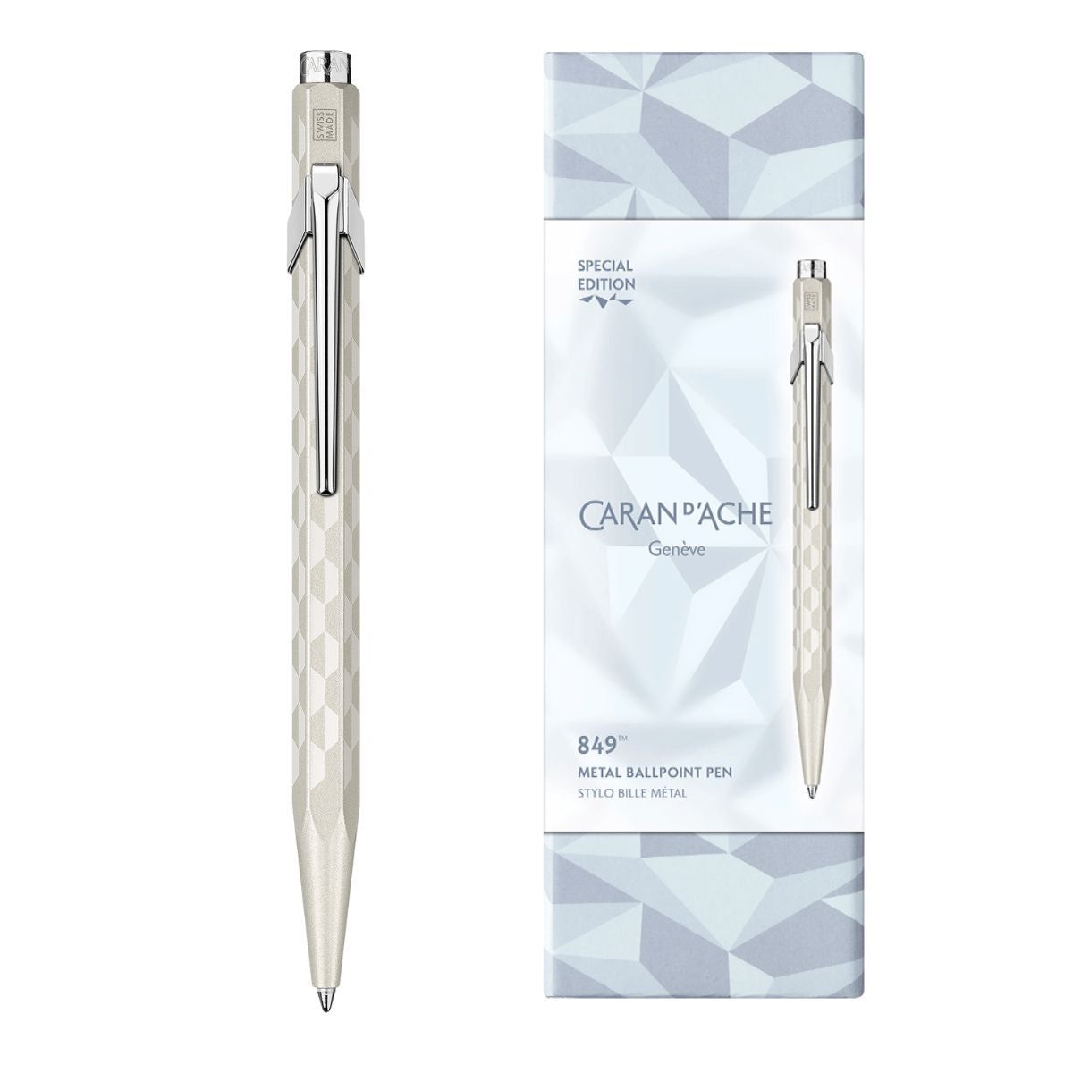 Caneta Esferográfica Caran D'ache 849 Alpine Frost White - Edição Especial