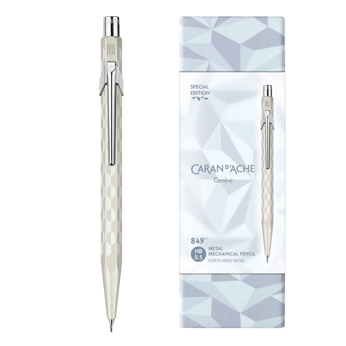 Lapiseira Caran D'ache Mechanical Pencil 849 0.5Mm - Alpine Frost White - Edição Especial