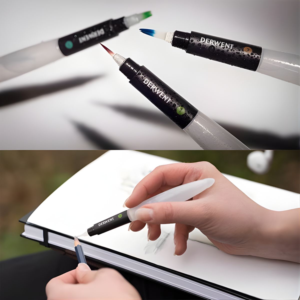 Estojo de Pincel com Reservatório Derwent Waterbrush com 03 Unidades