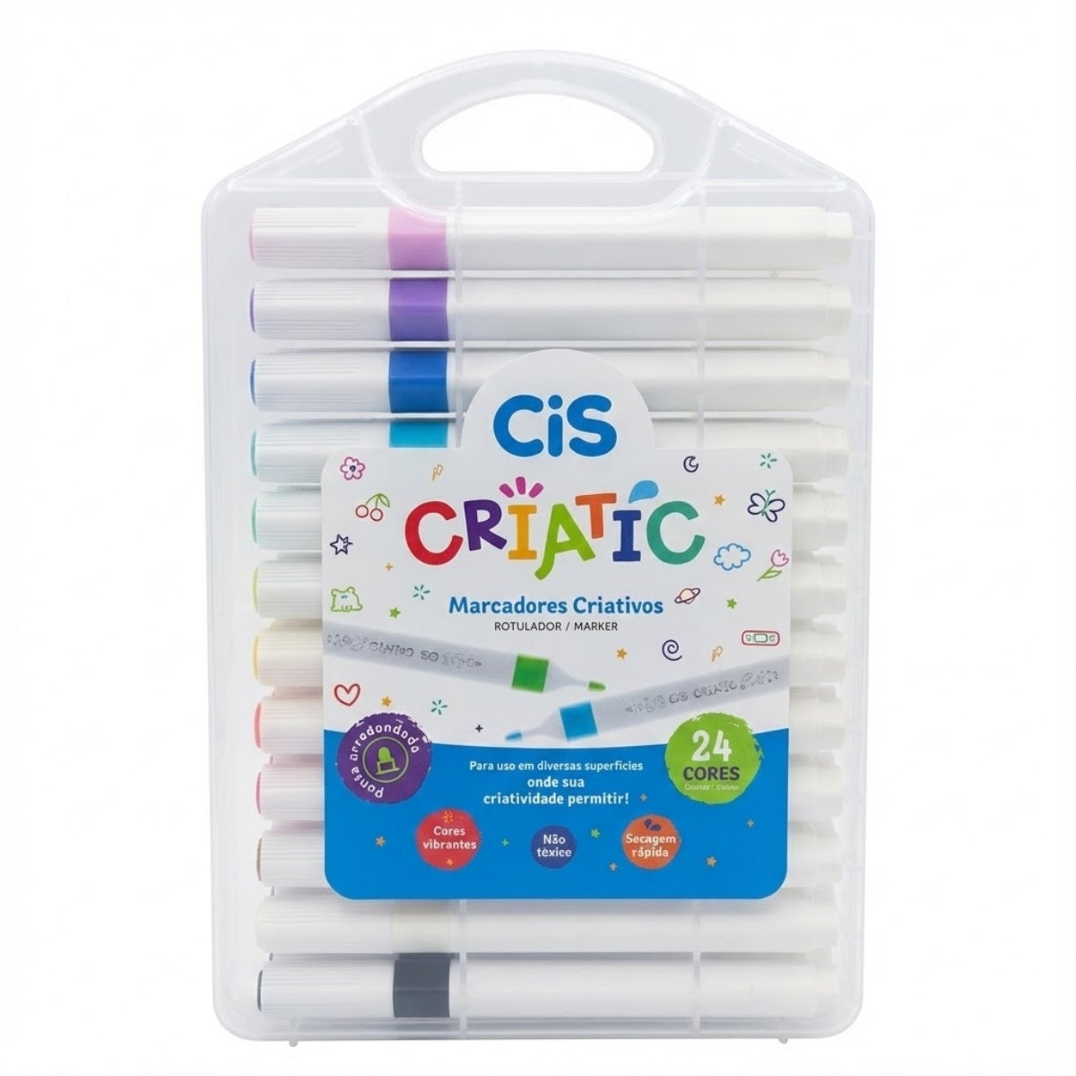 Estojo de Marcador Artistico Criatic com 24 Cores - Cis