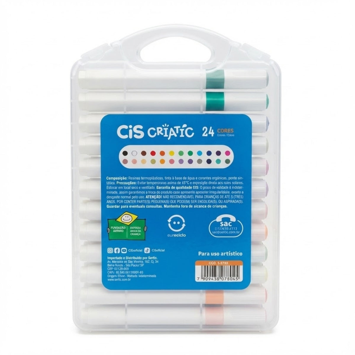 Estojo de Marcador Artistico Criatic com 24 Cores - Cis
