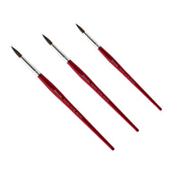 Pincel Artistico Escoda Aquario 1125 Redondo Pelo de Esquilo Natural Cabo Curto Vermelho