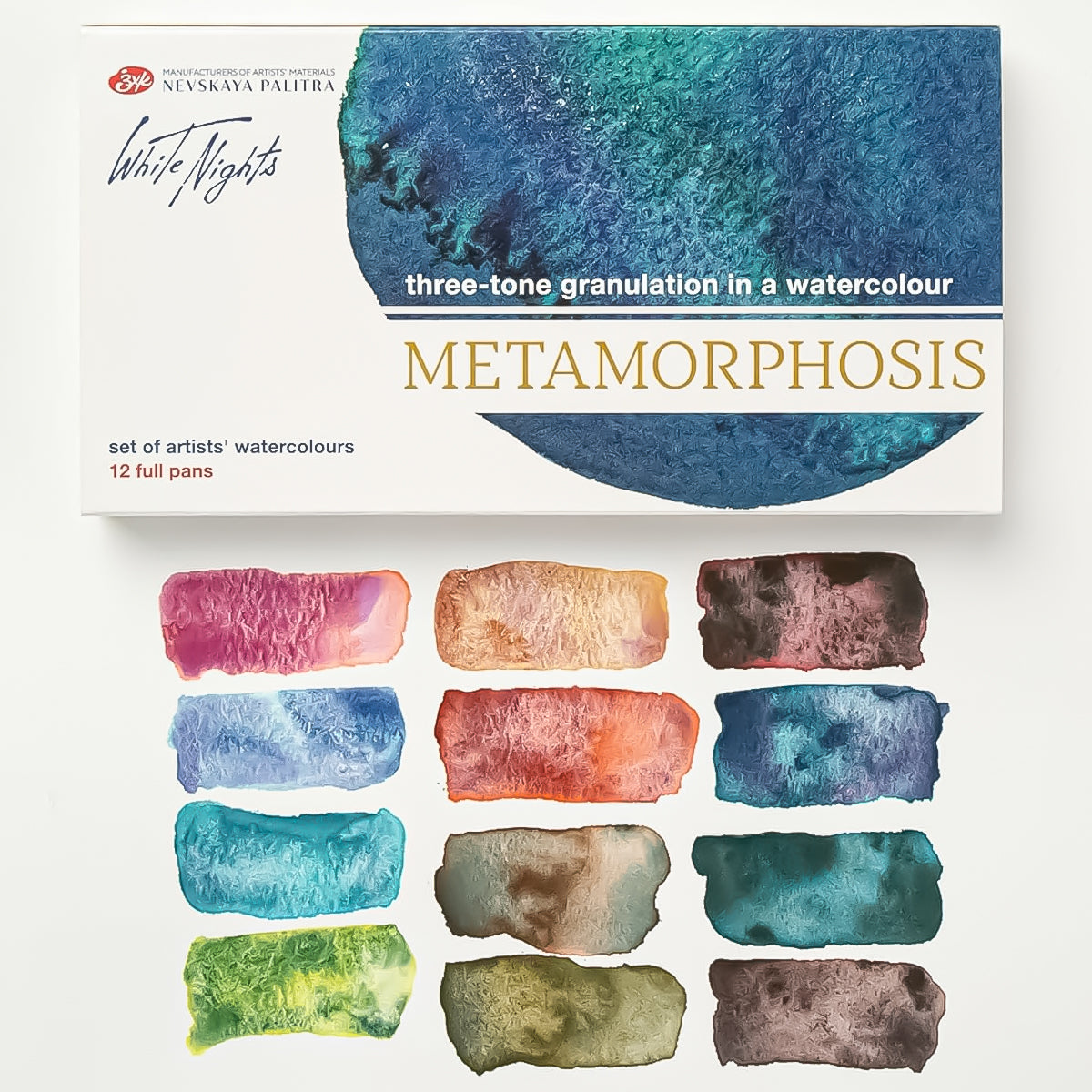 Estojo Aquarela Nevskaya Palitra Metamorphosis White Nights Pastilha com 12 Unidades