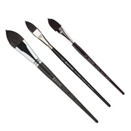 Pincel Escoda Ultimo Filbert Wash 1523 Pelo Sintético Avelã Cabo Curto Preto Aquarela